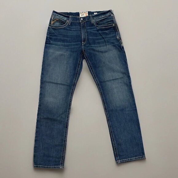 Ariat Jeans Mens 36x36 Blue Denim M3 Rebar Loose Straight Rugged Workwear - Picture 1 of 11